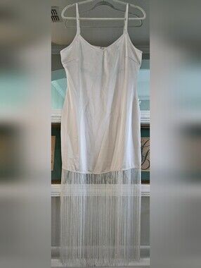 Le Lis Collection "Dream Girl" 1920's "Gatsby" Style Satin Fringe Slip Dress